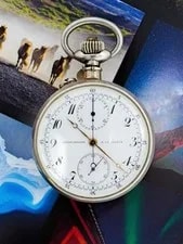 Patek Philippe — Patek Philippe Chronograph Pocket Steel Case 1940 Enameil Original Dial — Watch — resale