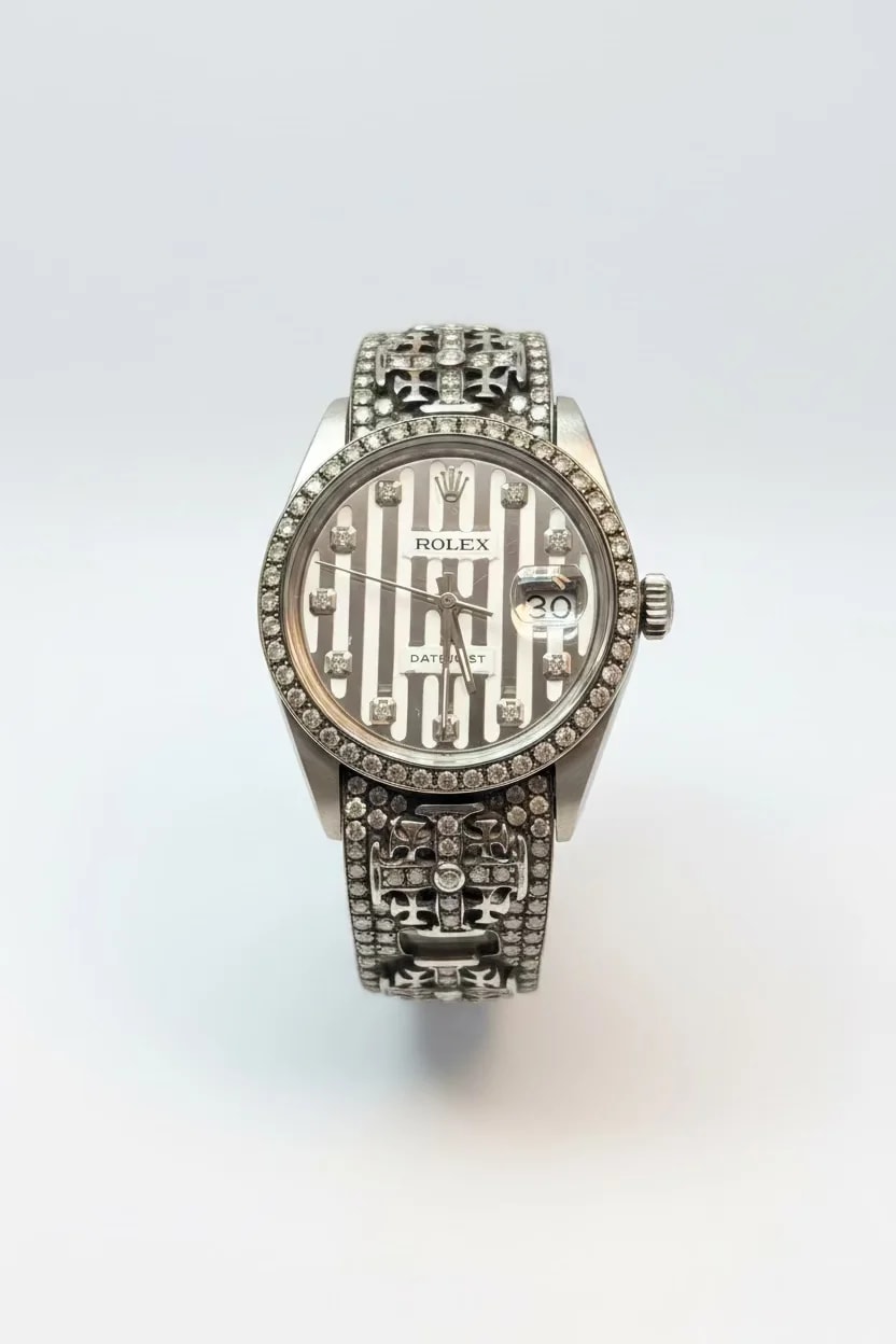 Worldofluxuryus — Rolex Datejust 36mm Custom Loree Rodkin Silver Man's 116234 — Watch — resale