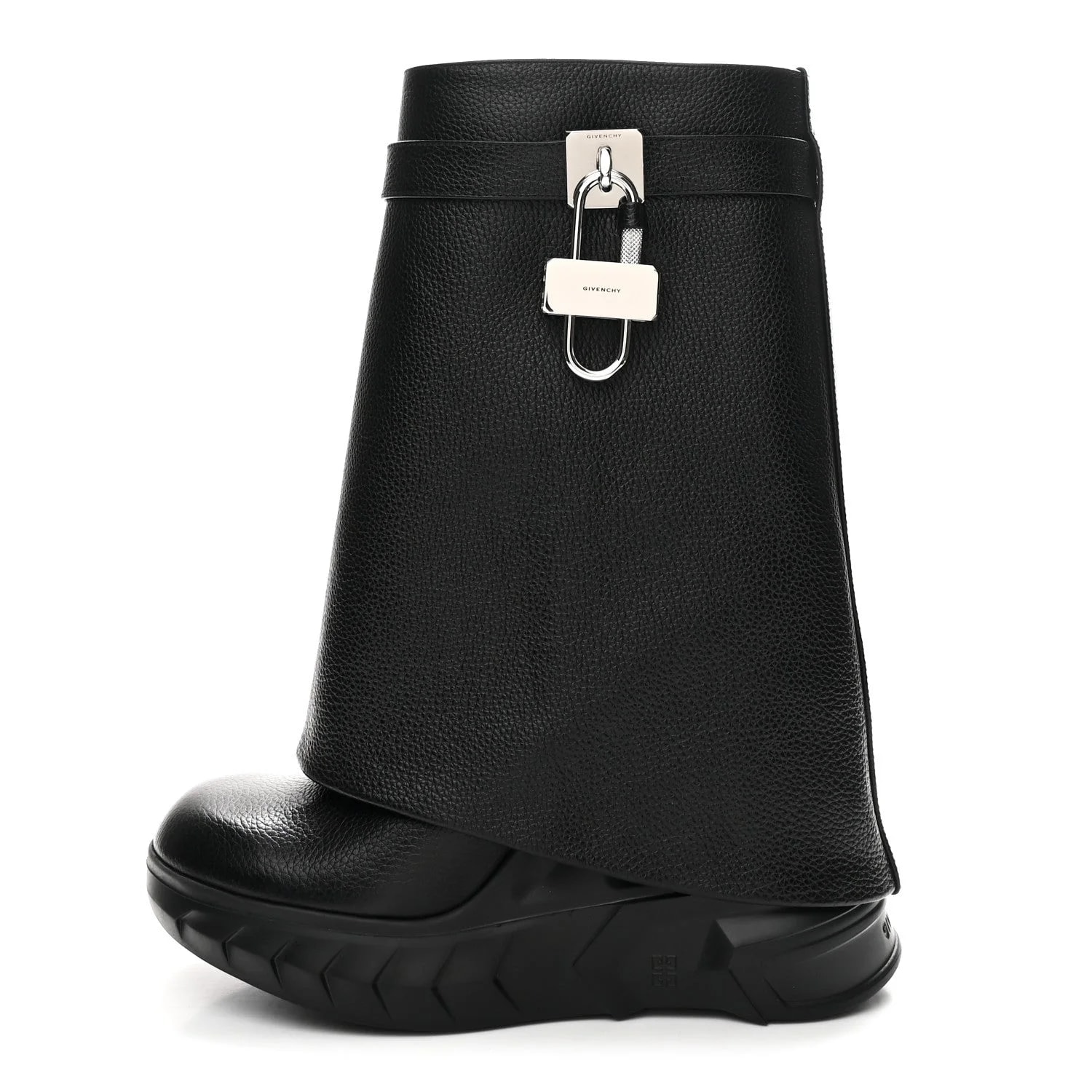 Givenchy — Grained Shark Lock Biker Ankle 38 — Designer Shoe — resale