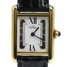 Cartier — Cartier Vermeil Must Tank Trinity Battery Operated S From Japan — Watch — resale