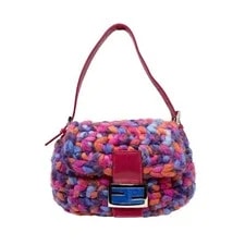 Fendi — Fendi Knitted Crochet Baguette Strap — Handbag — resale