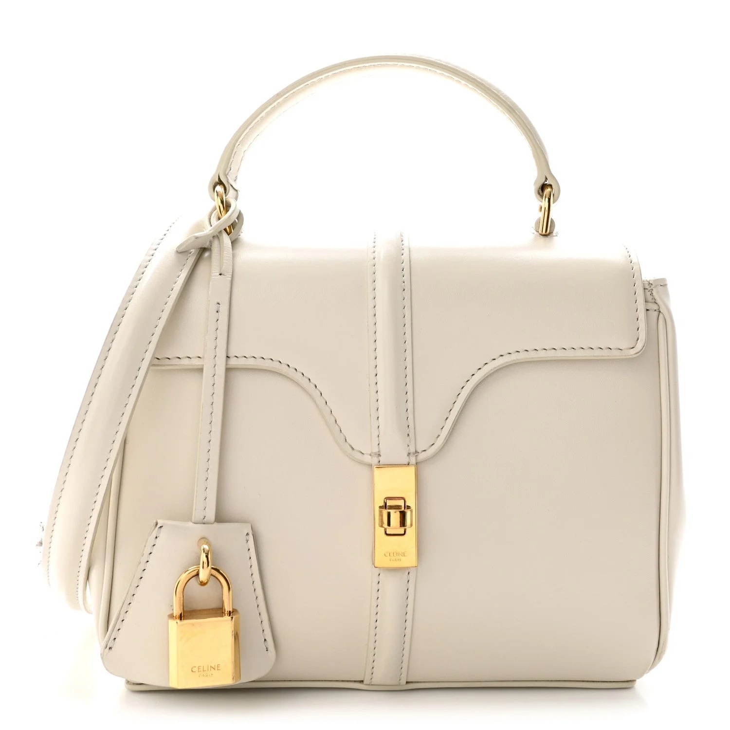 Celine — Satinated 16 Top Handle Cotton — Handbag — resale