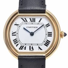 Cartier — With Paper Cartier Ellipse LM K18YG / Leather Hand Winding Q — Watch — resale