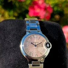 Cartier — Cartier Ballon Bleu de 33mm Pink Sunray Dial Automatic SS WSBB0068 — Watch — resale