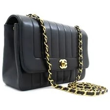 Chanel — aj3 Chanel Authentic Stripe Single Flap Chain — Handbag — resale