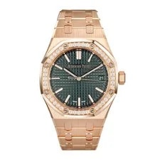 Audemars Piguet — Audemars Piguet Royal Oak 37MM Blue Index Hour Markers Dial Rose Gold — Watch — resale