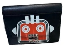 Prada — Authentic Prada Robot Print Flap Crossbody Studded — Handbag — resale
