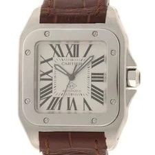 Cartier — Cartier WSSA0008 Santos 100 MMWatches Silver Dial Steel 【472】 — Watch — resale