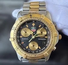 Tag Heuer — TAG Heuer Professional 2000 565.306 Black Gold Chronograph Quartz — Watch — resale