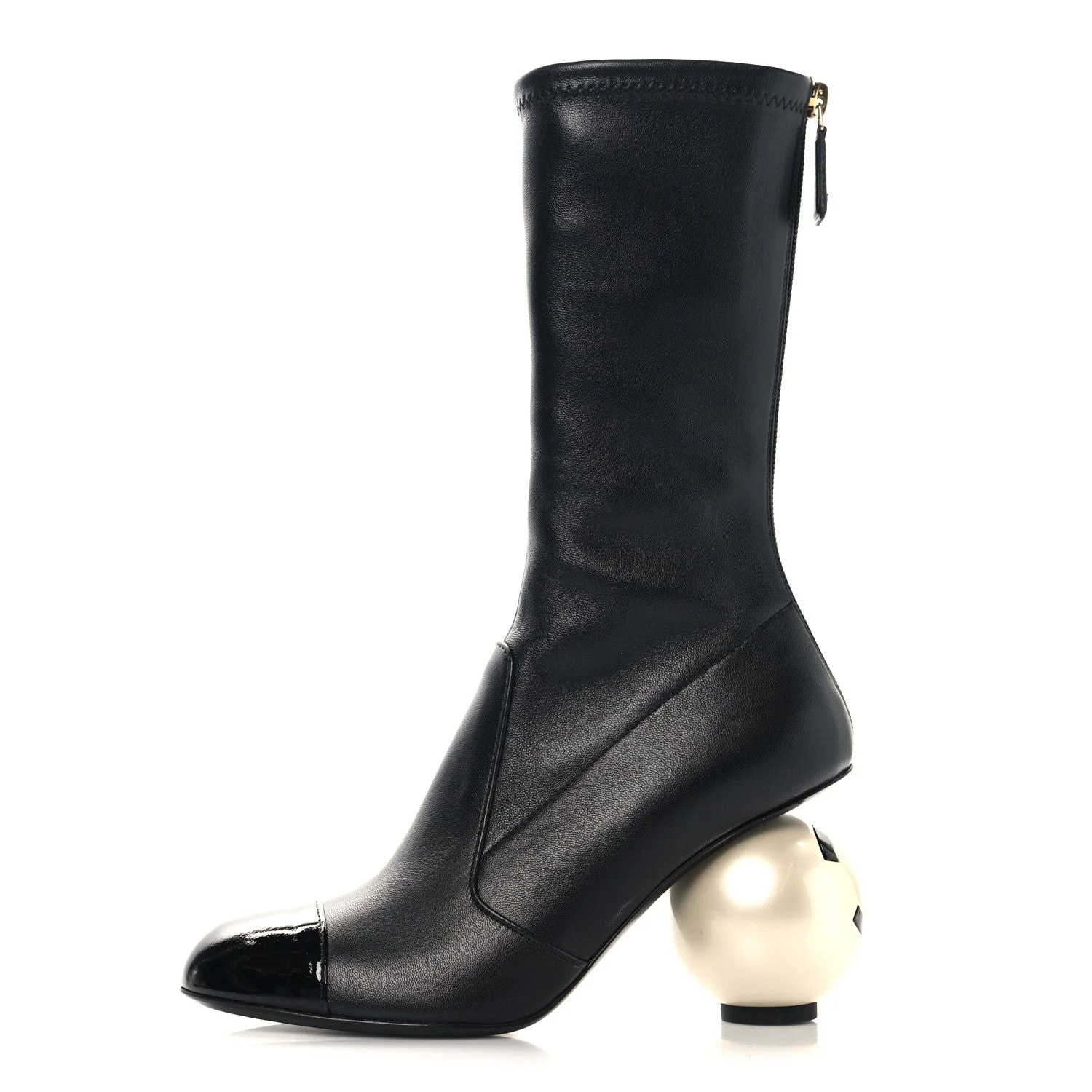 Chanel — Stretch Cap Toe Ball Mid Calf 36.5 — Designer Shoe — resale