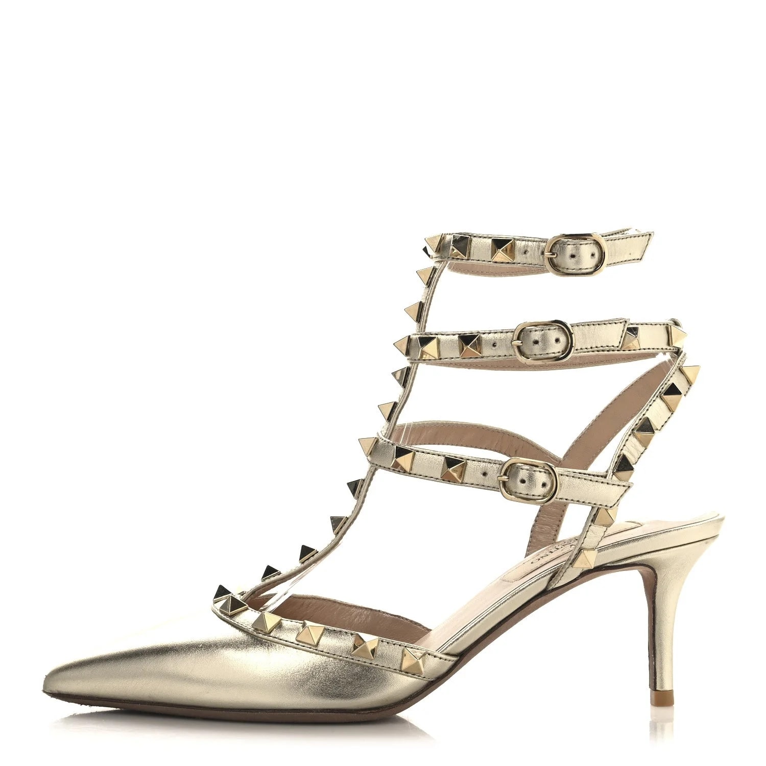 Valentino Garavani — Metallic Rockstud Ankle Strap 65mm 36 — Designer Shoe — resale