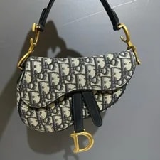 Dior — Dior Saddle Embroidered Monogram Print Magnetic Buckle - Excellent #1DG2HFZ — Handbag — resale