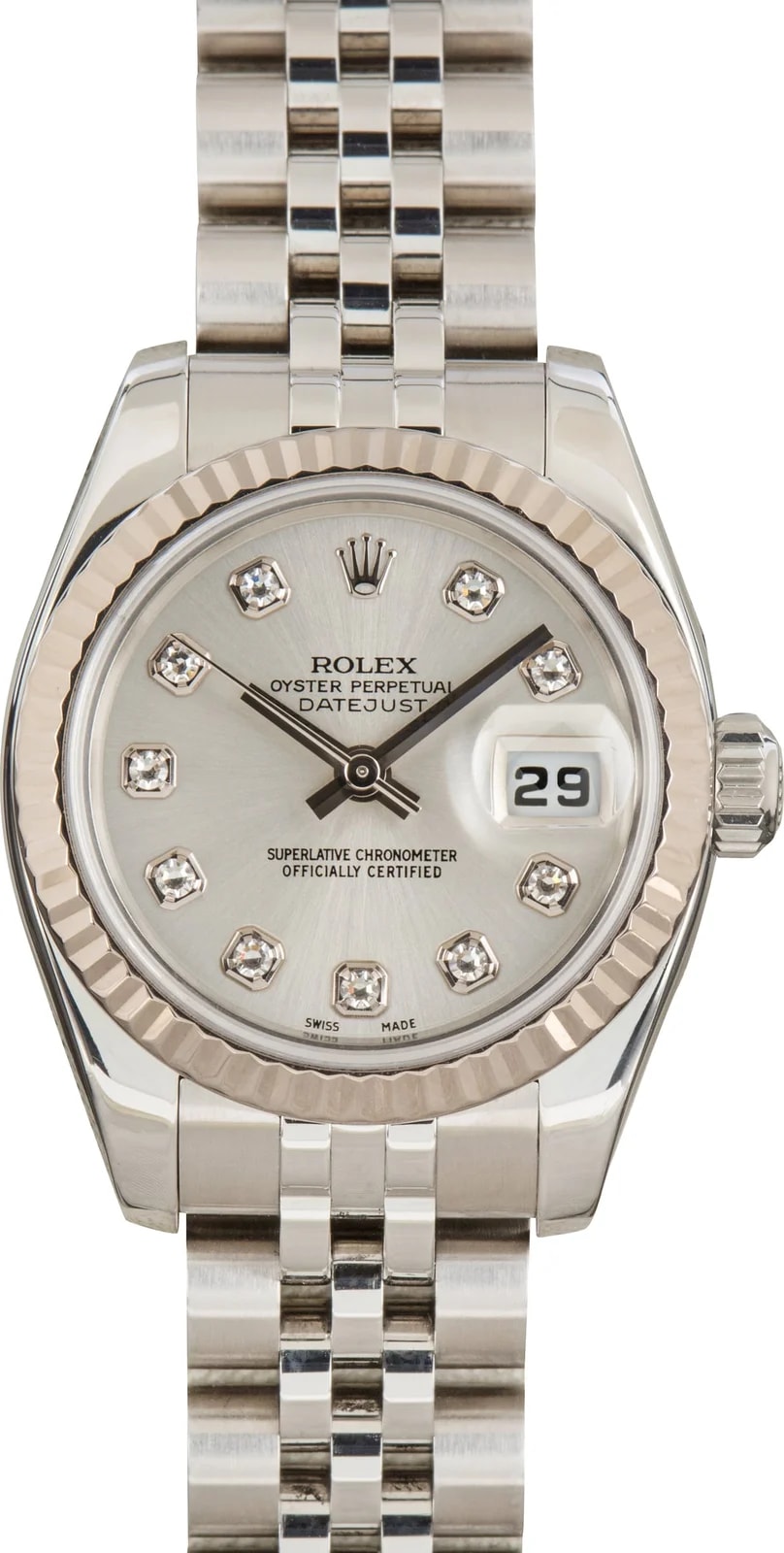 Rolex — Rolex Datejust Ref 179174 Silver Diamond Dial — Watch — resale