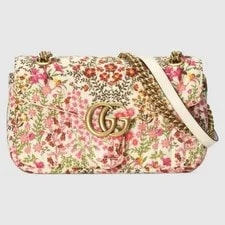 Gucci — Gucci GG Marmont Logo Floral Print Cotton - Unused #F3MBCD — Handbag — resale