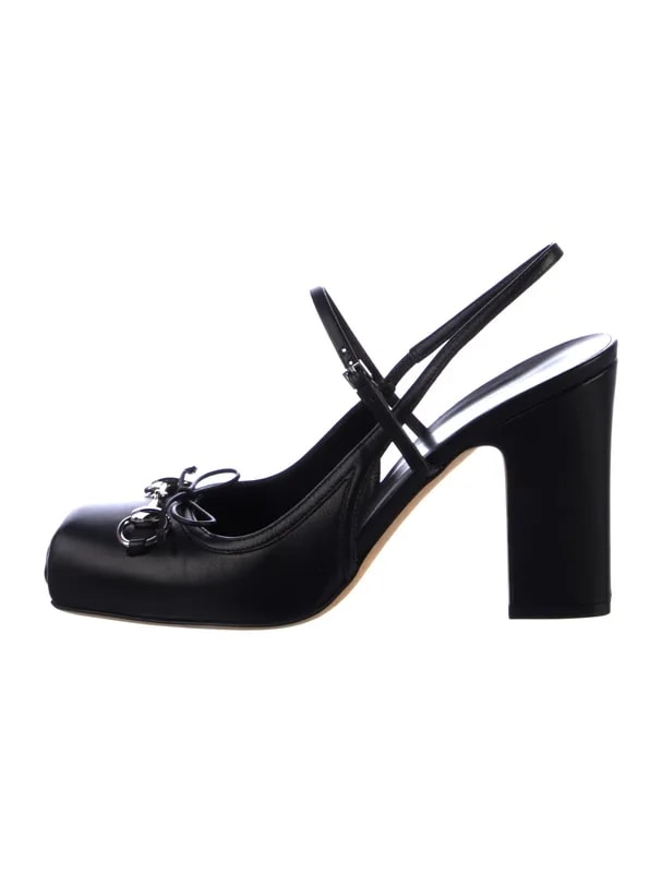 Gucci — Horsebit Accent Slingback — Designer Shoe — resale