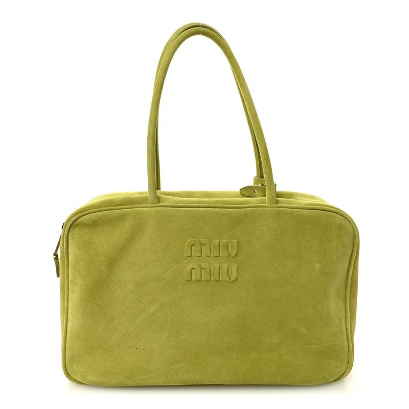 Miu Miu — Camoscio Beau Top Handle Edera — Handbag — resale