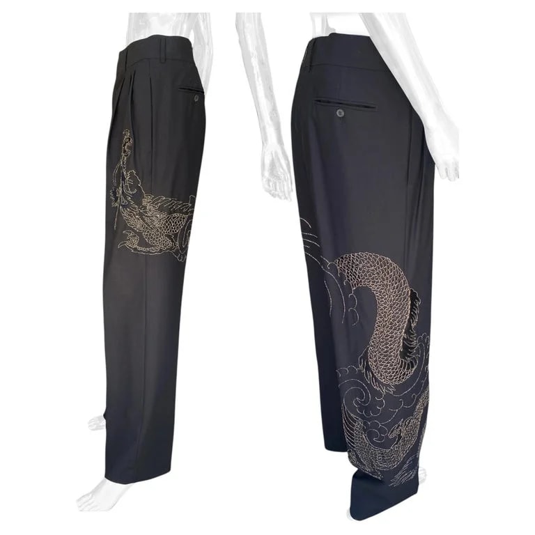 Tom Ford, Tom Ford for Gucci — Tom Ford for Gucci Hand Beaded /Emb Dragon / Trouser — Designer Shoe — resale