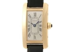 Cartier — Cartier Tank Americaine Mini WGTA0298 K18Yellow Gold / Leather 15.2mm #DW1690 — Watch — resale