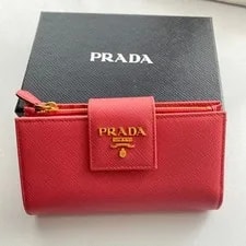 Prada — Prada Wallet Metal Logo Snap Closure 9.5x16cm Condit — Handbag — resale