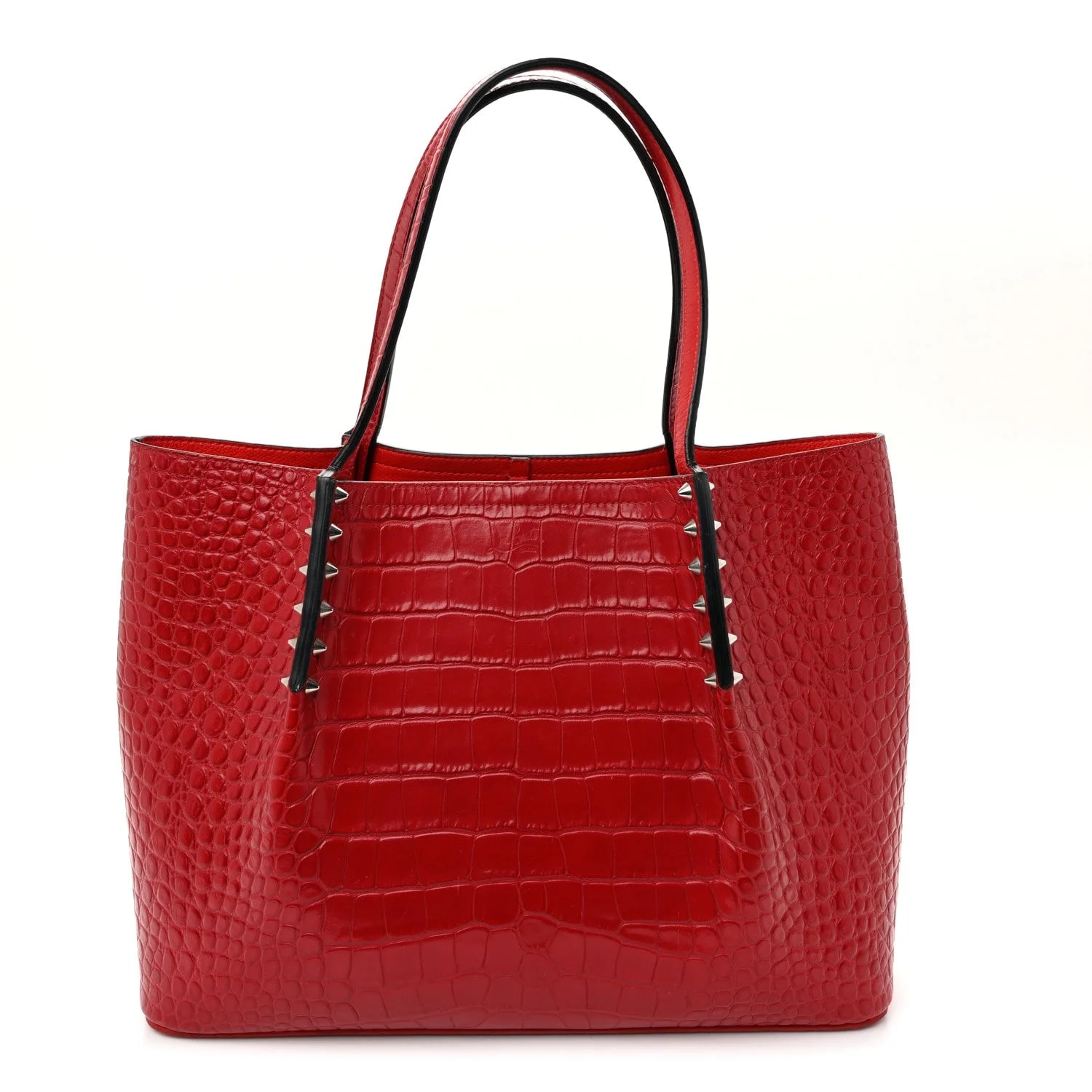 Christian Louboutin — Embossed Spiked Small Cabarock Shopper — Handbag — resale