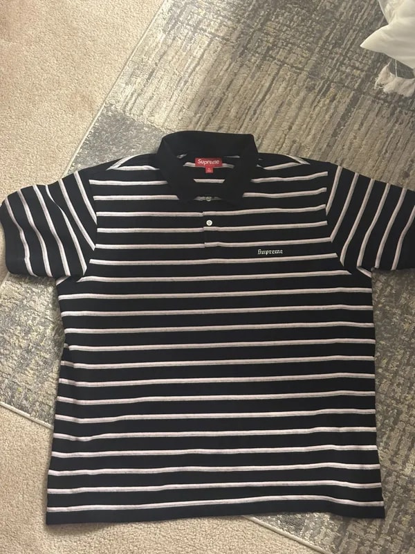Supreme — Supreme Washed Striped Polo — streetwear — resale
