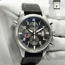 IWC — 2014 IWC Pilot Double Chronograph IW377805 46MM Grey Steel Box Paper — Watch — resale
