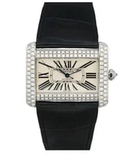 Cartier — Cartier Tank Divan 38mm Steel 2612 Full Diamonds Automatic White Dial # W6300755 — Watch — resale