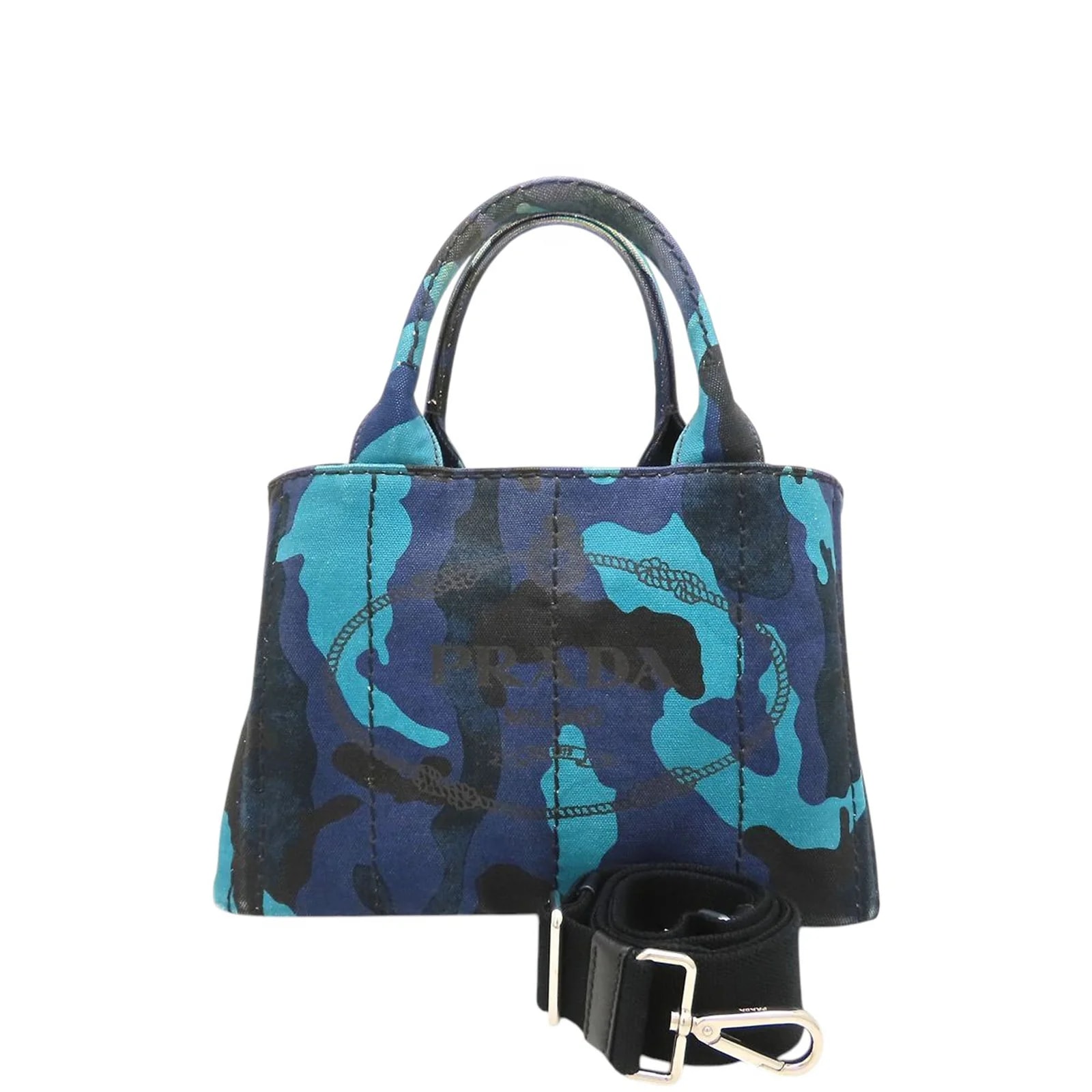 Prada — Small Canapa Logo Camouflage — Handbag — resale