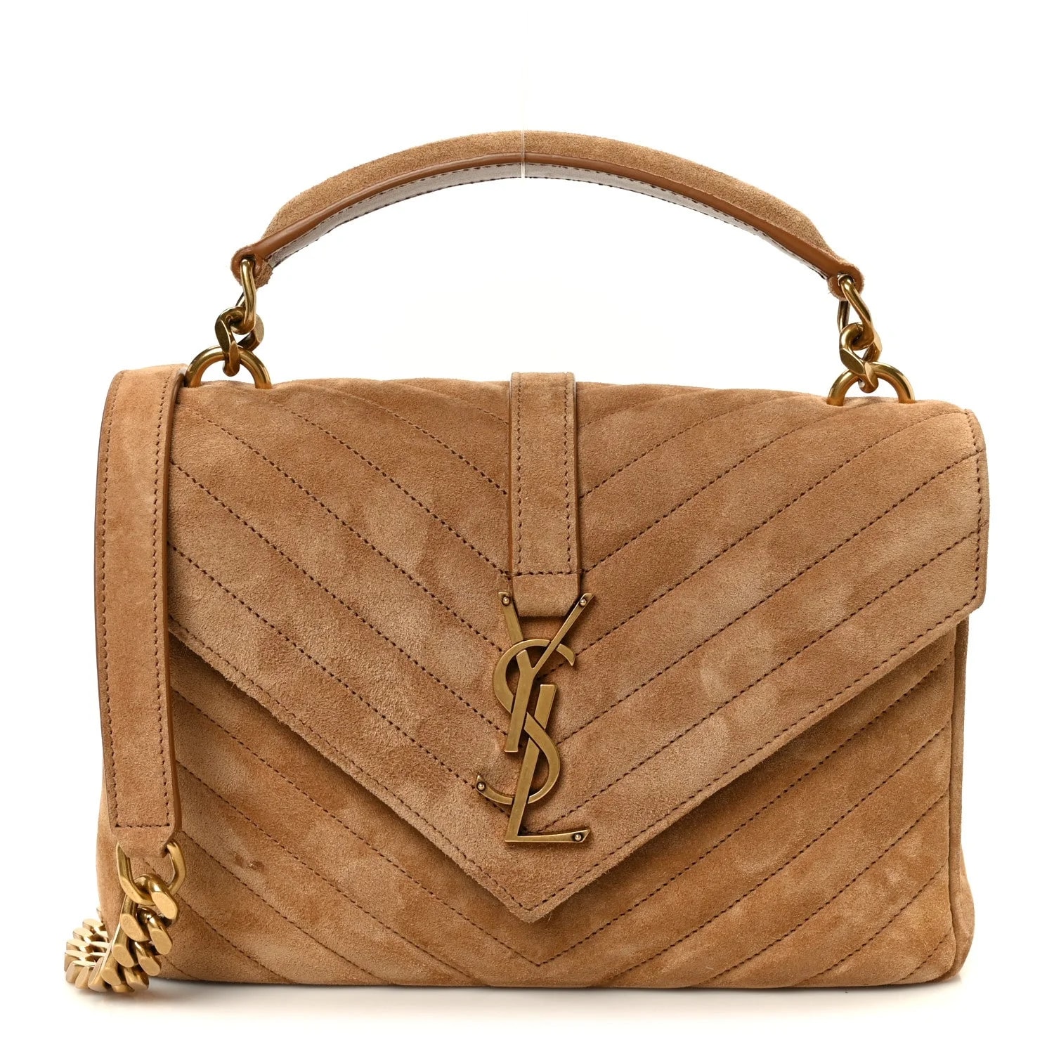 Saint Laurent — Chevron Medium College Cinnamon — Handbag — resale