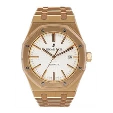 Audemars Piguet — Audemars Piguet Royal Oak 15400OR 18K Rose Gold White Dial Box Papers — Watch — resale