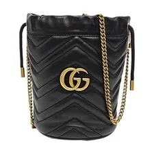 Gucci — Gucci GG Marmont Small Drawstring Bucket Crossbody Auth — Handbag — resale