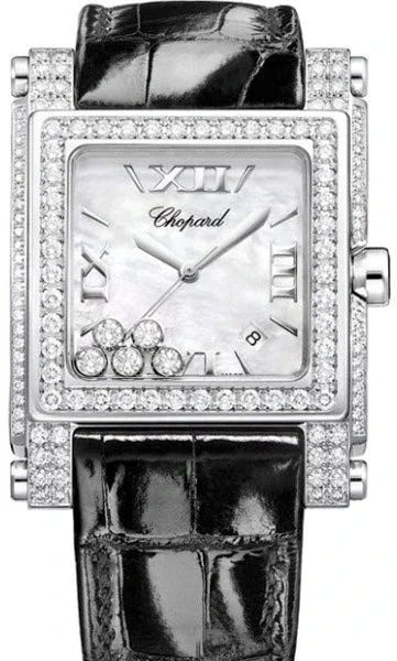 Worldofluxuryus — Chopard Happy Sport Square XL 18K White Gold & Diamonds Lady's — Watch — resale