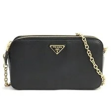 Prada — Prada Double Zip Chain Wallet Triangle Logo — Handbag — resale