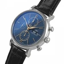 IWC — New IWC Portofino Chronograph Stainless Steel Blue IW391036 — Watch — resale