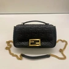 Fendi — Fendi Baguette Logo Chain Flap Closure - Very Good #1T0J4AF — Handbag — resale