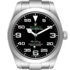 Rolex — Rolex Air King 40 Steel Black Dial Green Hand 116900 Box Card — Watch — resale