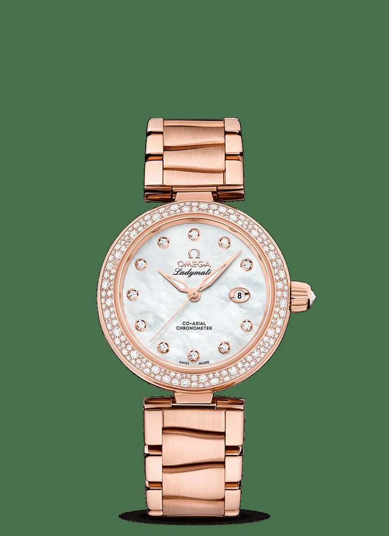 Worldofluxuryus — Omega de Ville Co-Axial Master Chronometer 18K Sedna™Gold & Diamonds Lady's — Watch — resale