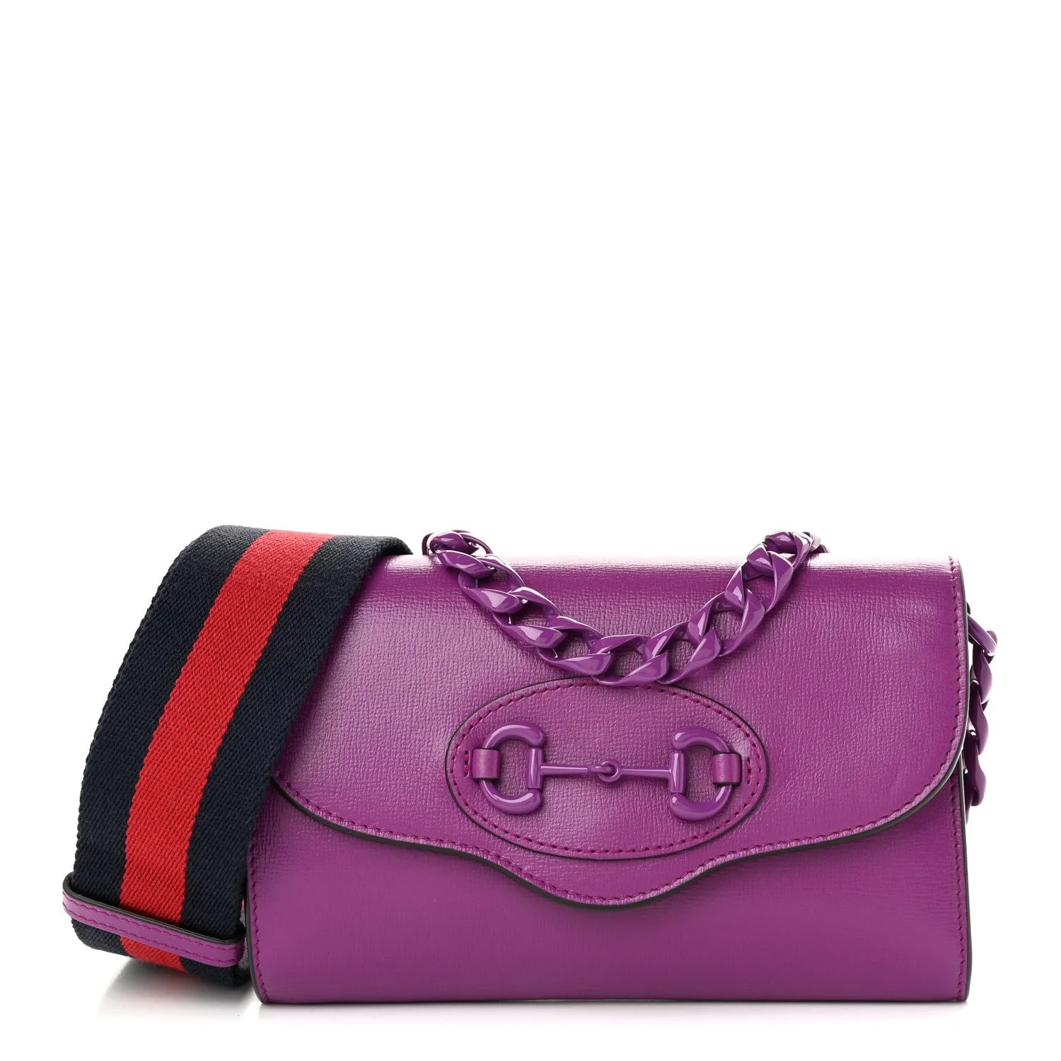 Gucci — Azalea Web Small Horsebit 1955 Spicy Cyclamin — Handbag — resale