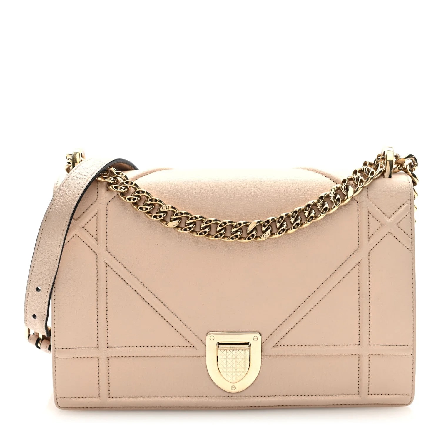 Dior — Grained Medium Diorama Flap Nude — Handbag — resale