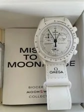 Omega — Omega Swatch Mission To the Moonphase White Ceramic Condition — Watch — resale
