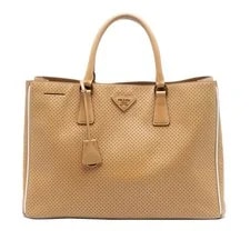 Prada — Prada Large Perforated Lux Galleria Zip — Handbag — resale