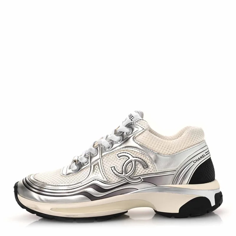 Chanel — Fabric Laminated Stretch CC Sneakers 38 — Sneaker — resale