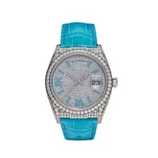 Rolex — Rolex Day-Date 36 128159RBR White Gold Diamond Roman Dial — Watch — resale