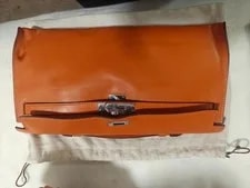 Hermes Kelly Pochette Feu Palladium Hardware W/ Dust Cover