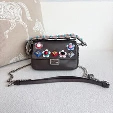 Fendi — Fendi Baguette Dark Floral Studs — Handbag — resale