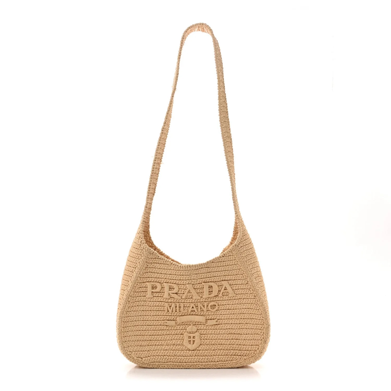 Yarn Effect Crochet Embroidered Logo Hobo Naturale