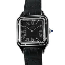 Cartier — Cartier Santos WSSA0046 Stainless Steel / Leather 43.5mm Black Dial #TZW1270 — Watch — resale