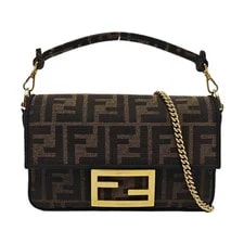 Fendi — Fendi Baguette Buckle Logo Pattern Fabric Mini #9PES — Handbag — resale