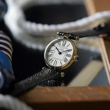 Cartier — Cartier Must Vendome SM 1851 Roman Dial Silver Hirsch Buckle Included Watc — Watch — resale