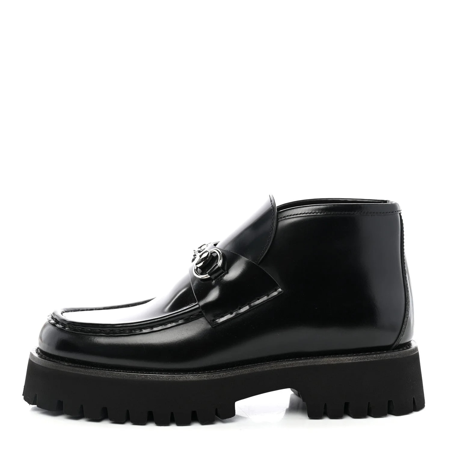 Gucci — Cordovan Lux Horsebit Platform Ankle 38.5 — Designer Shoe — resale